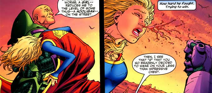 Lex Luthor and Supergirl Fight