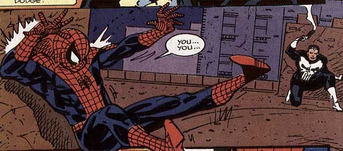 Punisher shoots Spider-Man