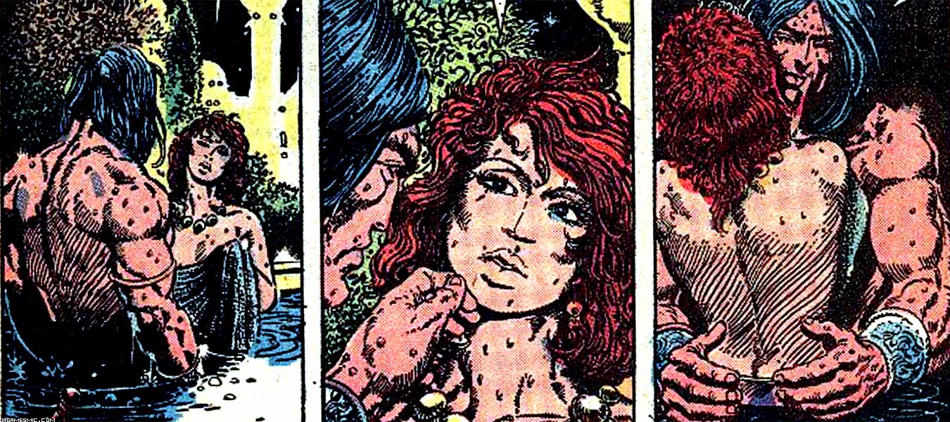 Red Sonja Topless Swimming