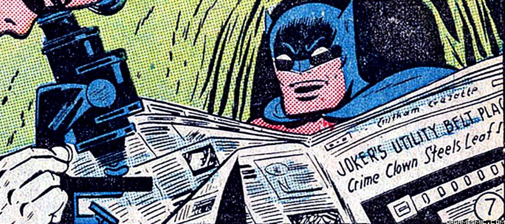 Batman reading newspaper