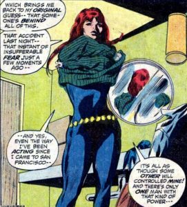 Black Widow stripping her clothes