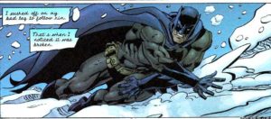 Batman with a broken leg
