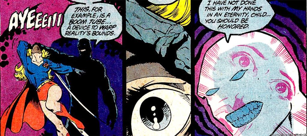 Supergirl tortured by Darkseid