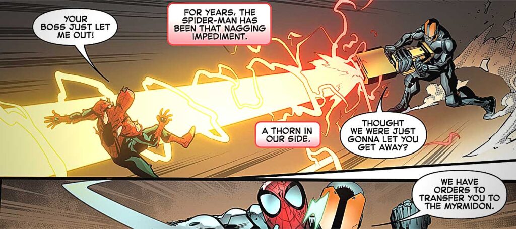 Spider-Man shot by Hulk cannon