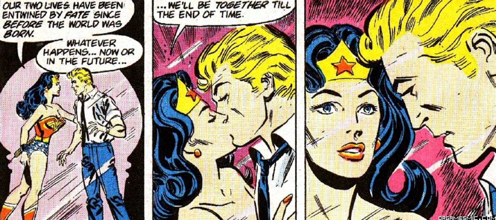 Wonder Woman kisses Trevor