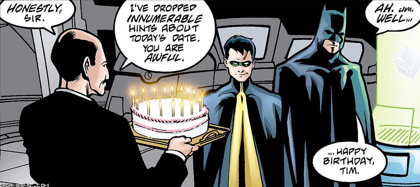 Tim Drake's birthday cake with Batman