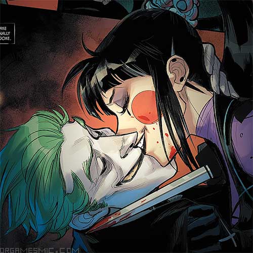Punchline kissing Joker from DC