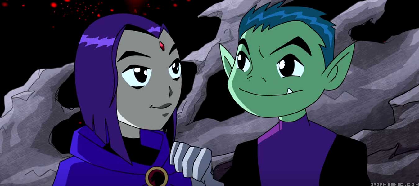 Beast Boy and Raven from Teen Titans show