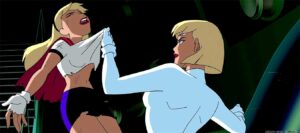 Supergirl injured by Power Girl